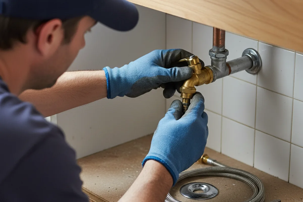 Shutoff valve and fitting work during Emergency Plumbing in Turkey
